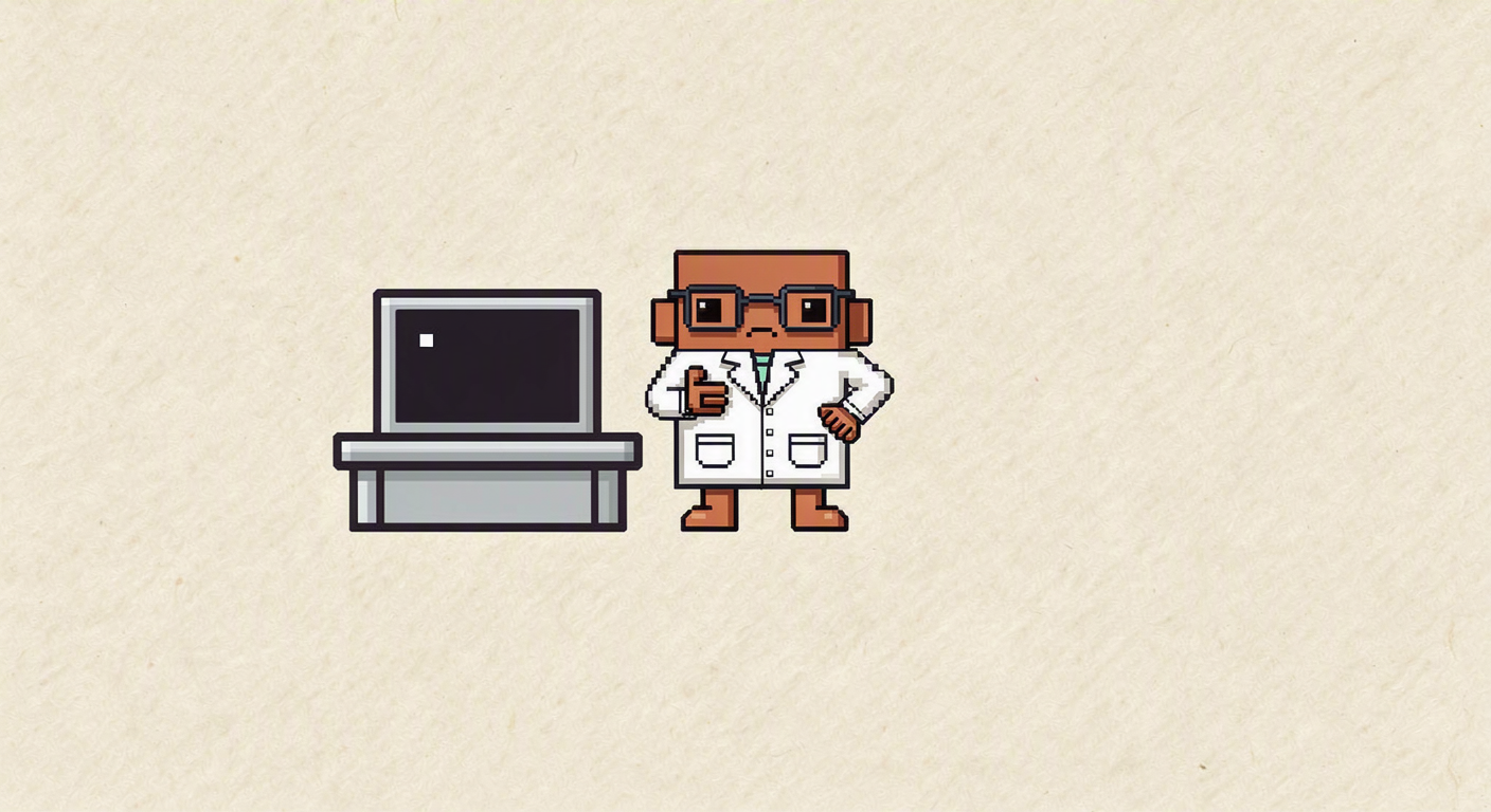 La mascota junto a una terminal encendida
